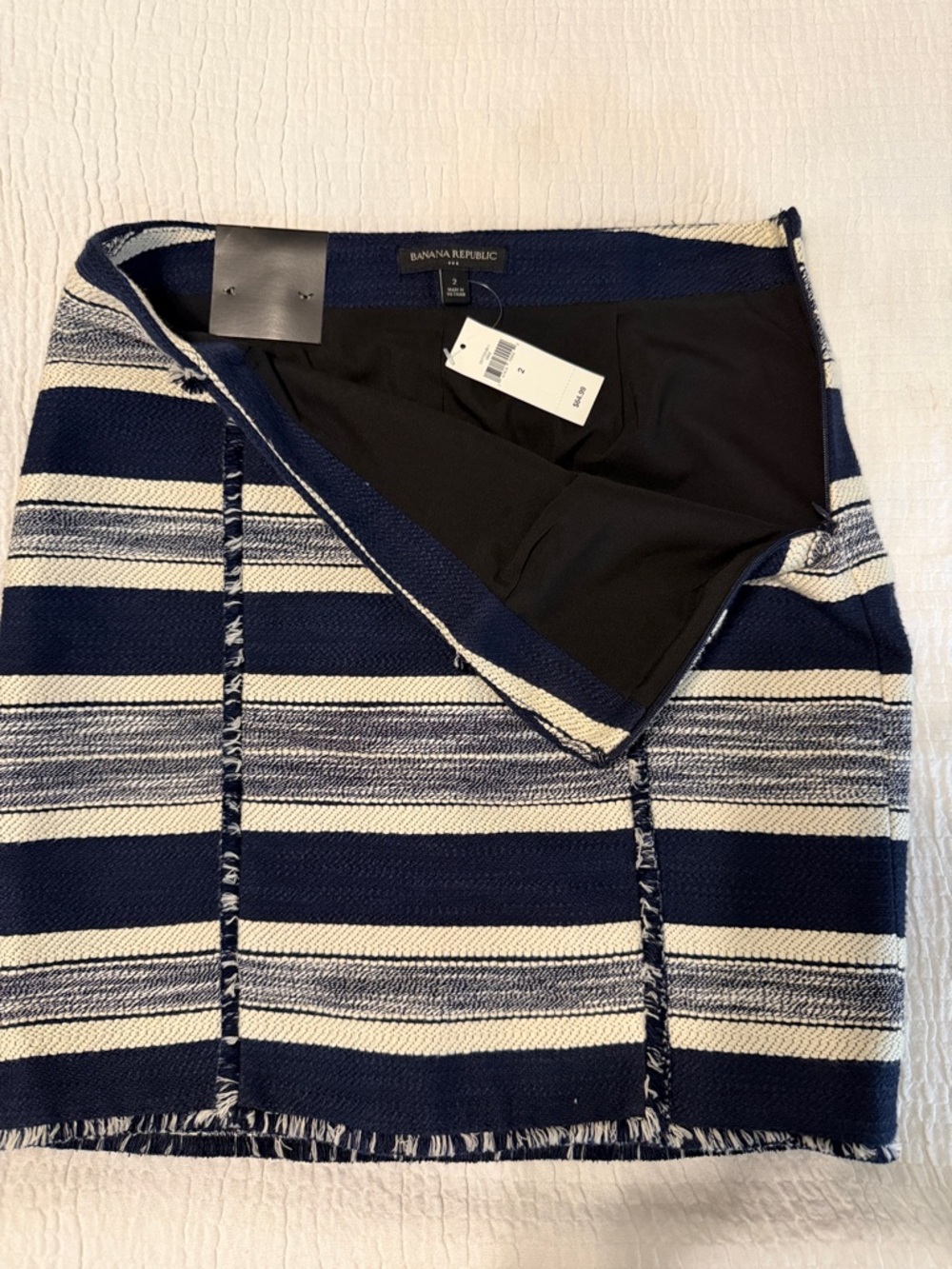 Banana Republic Striped Structured Mini Skirt NWT – Tailored Statement Piece - Picture 8 of 10